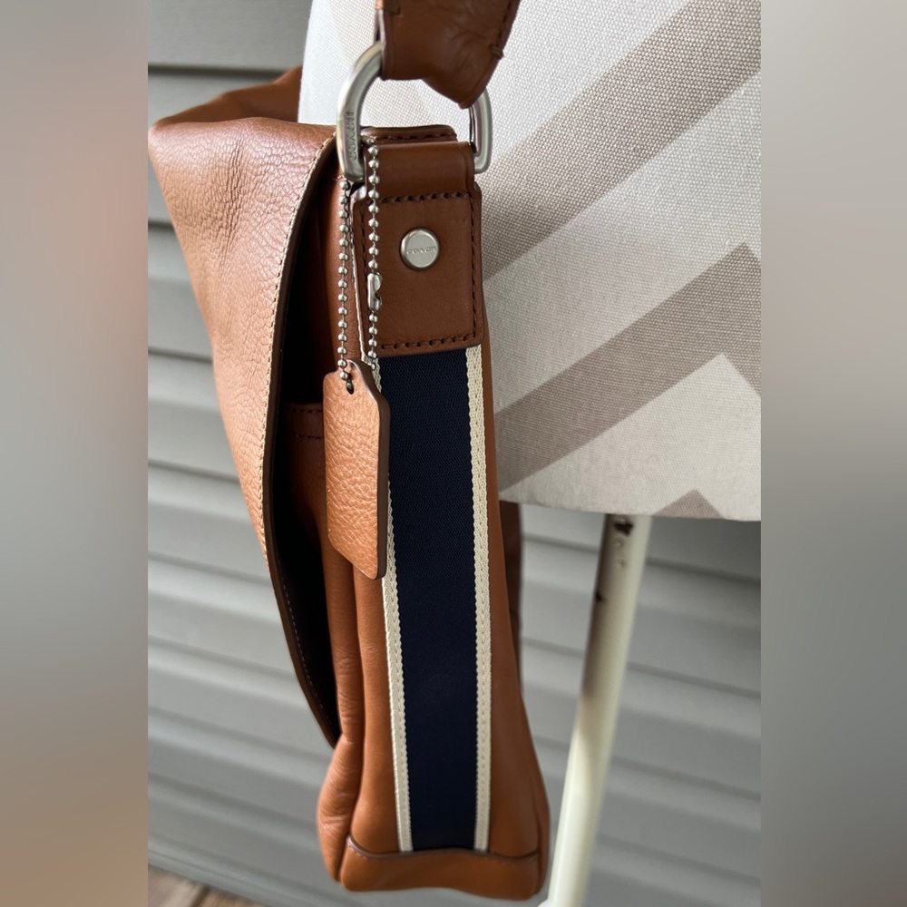 Coach Heritage Web Messenger Brown Leather Adjustable Strap Bag - Picture 5 of 16